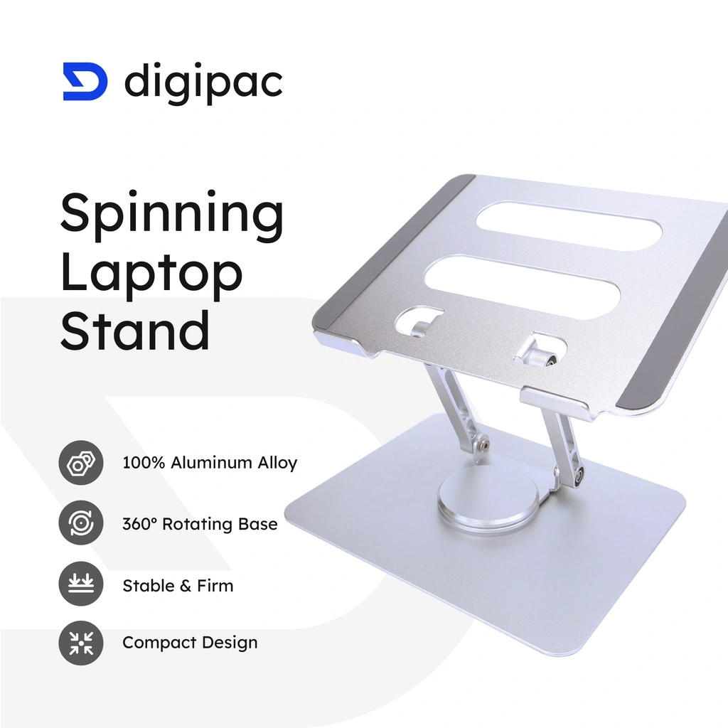 Laptop Stand Putar Spinning Dudukan Laptop Tablet Putar Rotating Aluminium Stand High Quality DIGIPAC