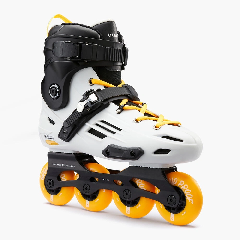 Decathlon OXELO Adult Freeride Inline Skates Grey/Yellow - 8738742