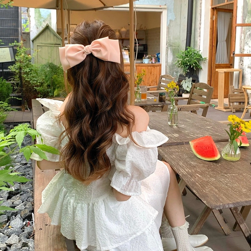 [CUCI GUDANG] KOREAN BIG FAIRY RIBBON PITA BOW JEPIT RAMBUT KAIN LEMBUT AKSESORIS HIASAN RAMBUT JEPITAN KOREA STYLE CUTE CANTIK LEMBUT GIRLY FEMINIM ELEGAN PUTIH PINK WARNA POLOS SOFT COLOR PRETTY HAIR SNAP HAIRCLIP