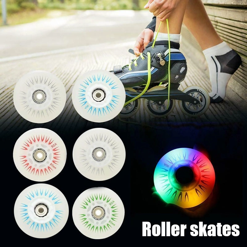 70mm  LED Luminous Skating Wheels/Ban sepatu roda karet nyala LED