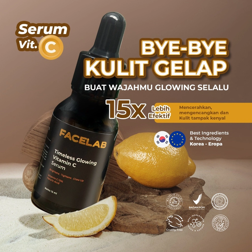 FACELAB - TIMELESS GLOWING VITAMIN C SERUM 15 G | SERUM VIT C 15% | SERUM WHITENING VITAMIN C