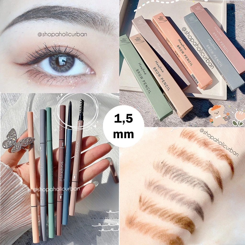 Pensil Alis Maxfine Eyebrow Pencil Ultra Thin Pensil Alis Ujung Lancip Untuk Menggambar Alis Guratan Microblading Eyebrow
