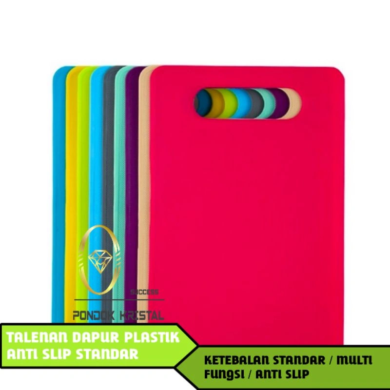 Pondox Talenan Dapur Plastik Anti Slip Ekonomis Ukuran L & M / Dampar Potong Sayur Daging Ikan