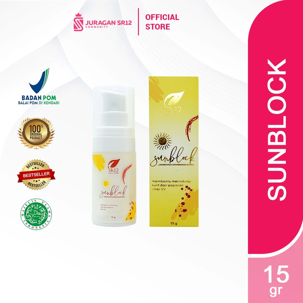 SR12 SUNBLOCK / SUNBLOCK SPF 30++ / SUN BLOCK WAJAH BPOM