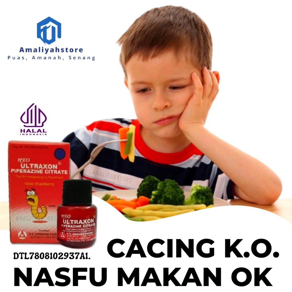 Obat Cacingan Anak Dan Dewasa Untuk Badan Kurus Cepat Gemuk Obat Cacing Pita Gelang Kermi Tambang Gangguan Pencernaan Sirup Herbal Neo Ultraxon Bpom Rasa Strawberry 15 Ml Original Bpom