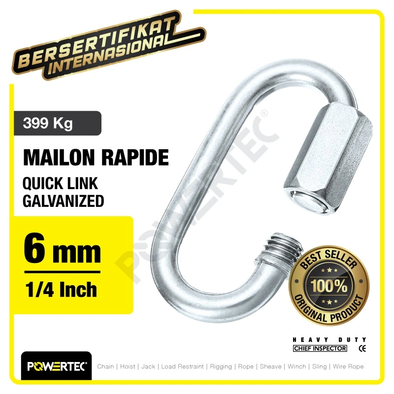 POWERTEC Quick Link / Mailon Rapide 6mm Screw Lock Climbing Gear 