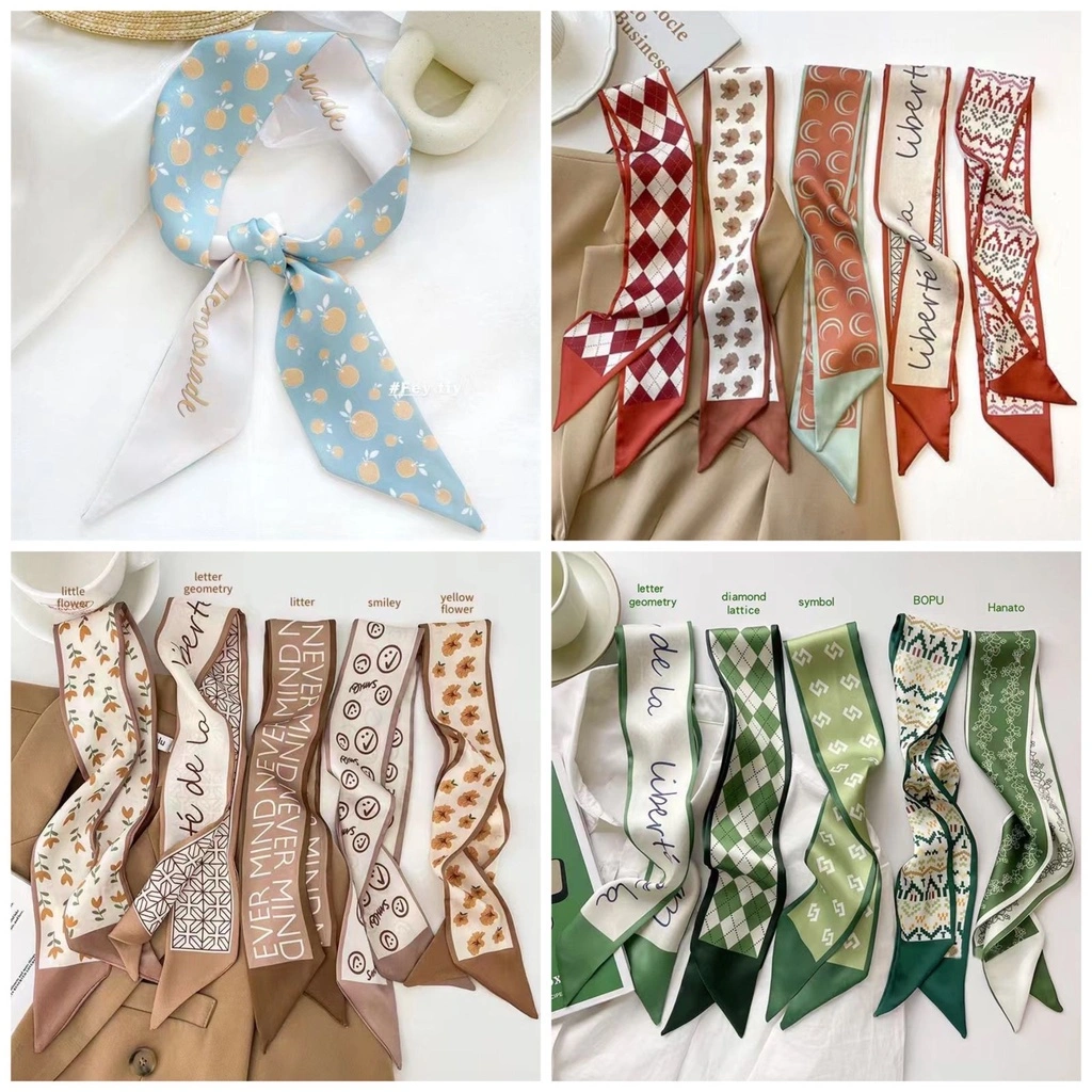 Scarf Tas Syal Katun Ikat Rambut Korea Berbagai Motif Headband Women [x]