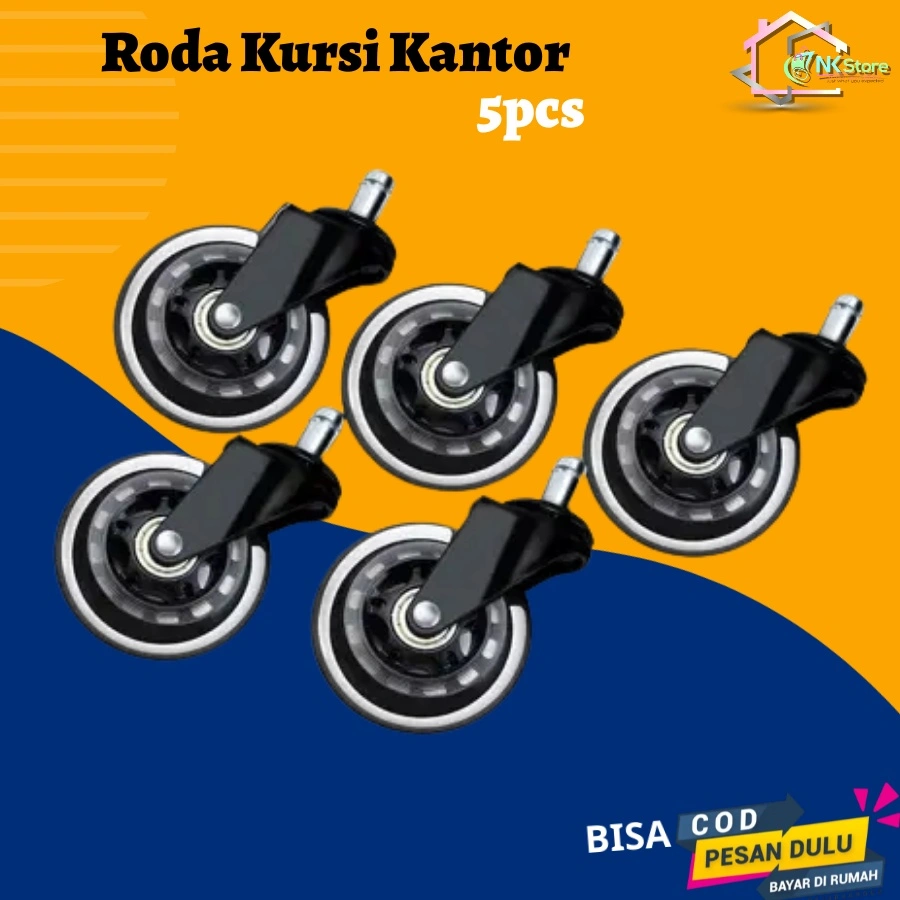 5PCS Roda Kursi Kantor Tancap Rollerblade Caster 11 mm 5 PCS - Caster-001