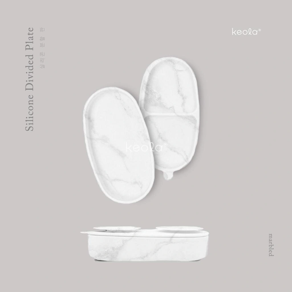 CB - Keola Premium Silicone Divided Plate With Suction / Silicone Lunch Box / Travel Plate Baby  / Piring Makan Anak