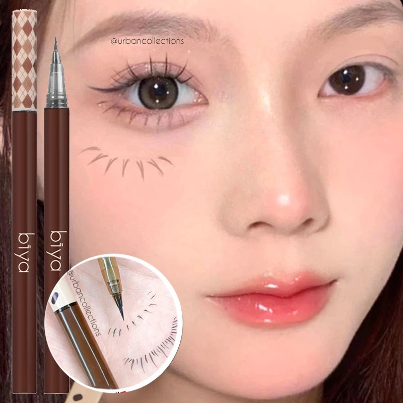 BIYA Eyebrow Eyelash Pen Liquid Eyeliner Microblading 4D Pen Untuk Menggambar Alis dan Bulu Mata Liquid Eyebrow Pen SUPER THIN