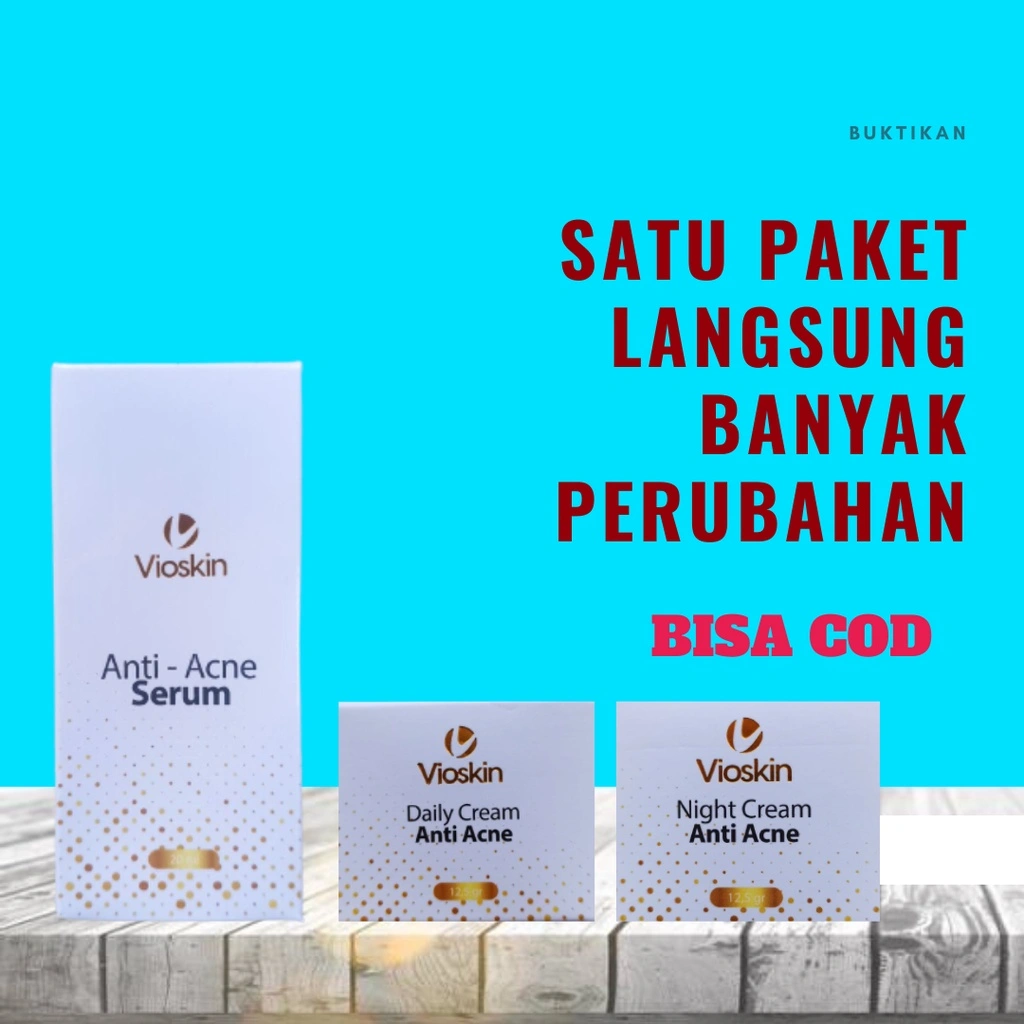 VIOSKIN PAKET KOMPLIT Sangat ampuh mengatasi jerawat, Mencerahkan Wajah Kusam,  Cocok untuk semua jenis kulit,  Cepat Sekali Menghilangkan jerawat membandel berbagai Type (Jerawat batu, jerawat air, jerawat nasi,Bruntusan dll)