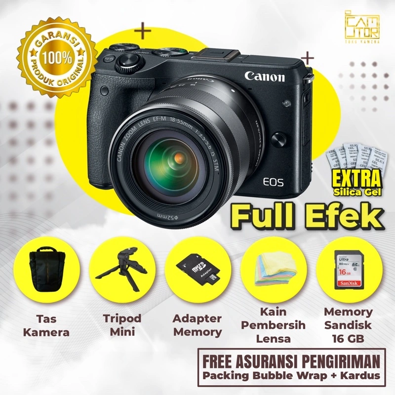 CANON EOS M3 LAYAR VLIP BONUS BANYAK