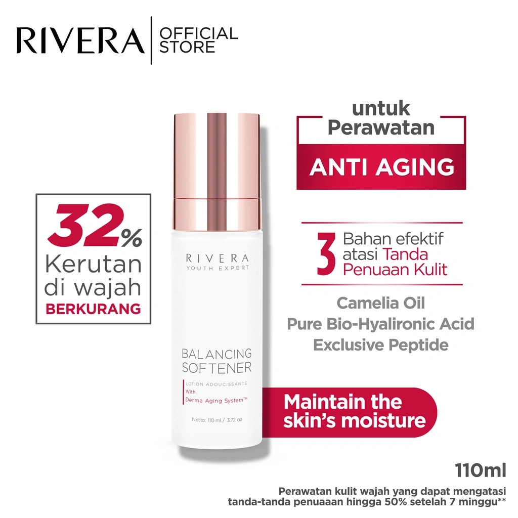 Rivera Youth Expert Balancing Softener 110ml - Hyaluronic Acid Essence - Menjaga kelembapan kulit 24 jam