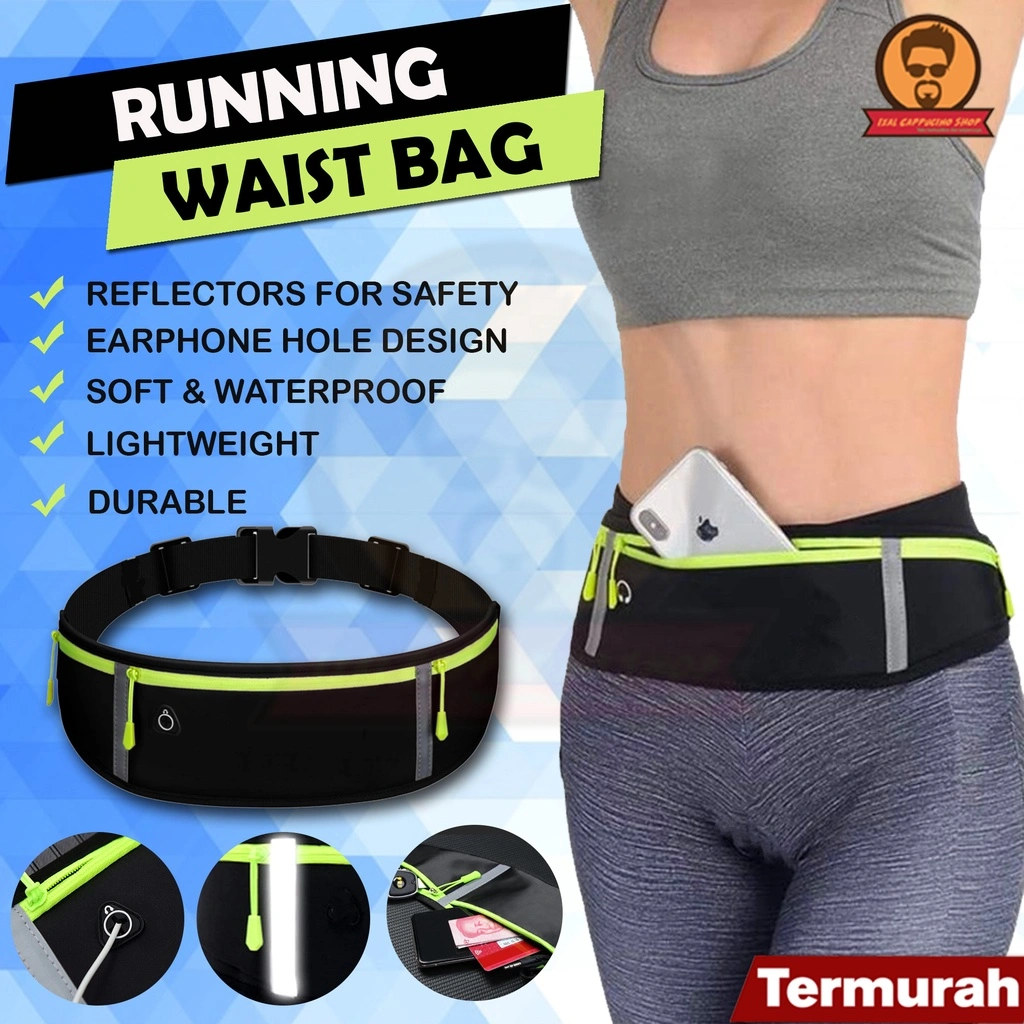 Tas Pinggang Olahraga Running Belt Waterproof Jogging Belt Tas Lari