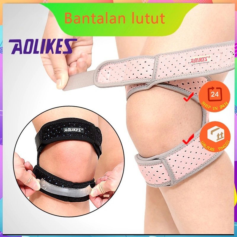 AOLIKES Pelindung Lutut Olahraga Pelindung Tendon Strap Pelindung Lutut Elastis Knee Support Brace Wrap
