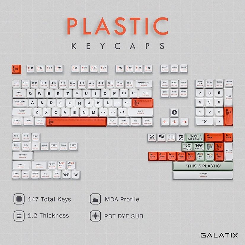 Keycaps This is Plastic PBT MDA PROFILE Keycap White Putih For Mechanical Keyboard