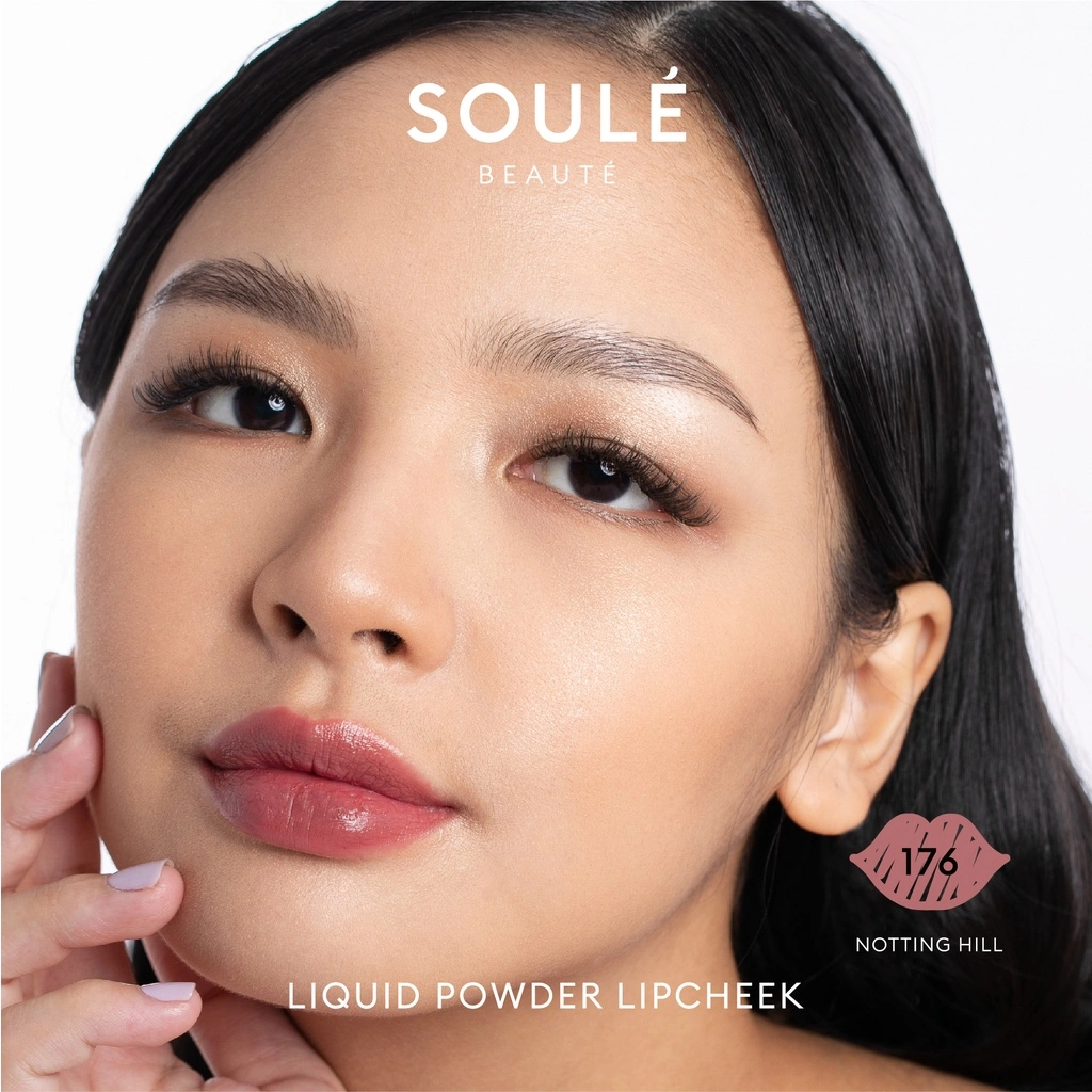 SOULE BEAUTE Liquid Powder Lipcheek - Notting Hill #176 - Moisturizing Velvet Tint