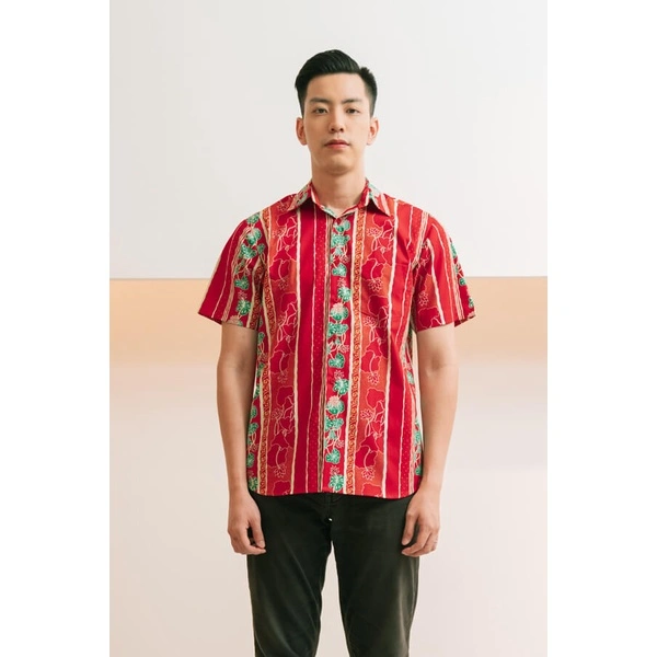 bateeq kemeja batik pria Men Shirt S/S Padma Merah 476