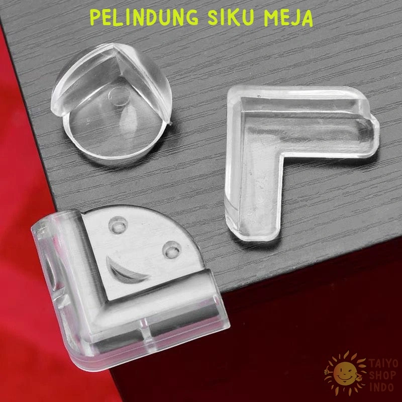 TAIYO Pelindung Karet Siku Meja Pengaman Sudut Silikon Transparan Ujung Kayu Melindungi dari Benturan