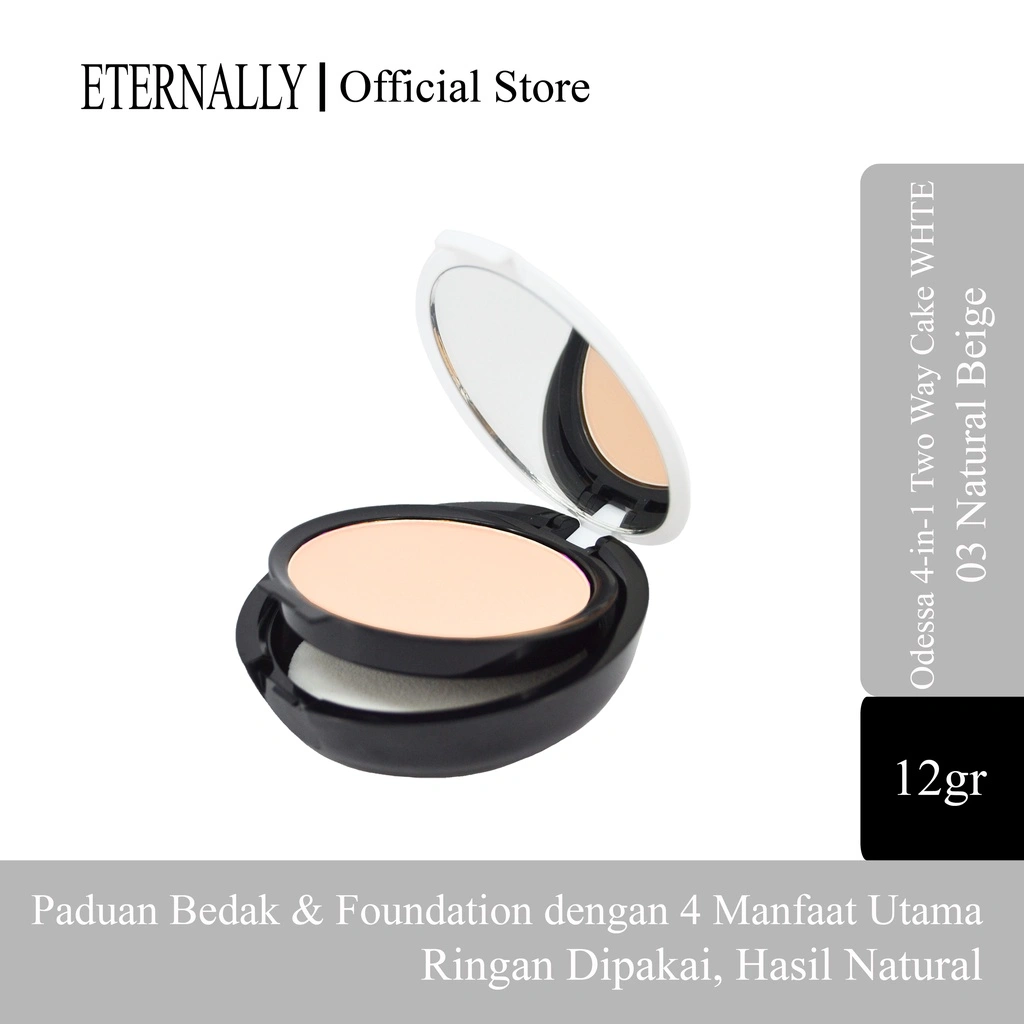 [ Bedak Cerah ] ETERNALLY Odessa Two Way Cake 4-in-1 - WHTE TWC White Bedak Padat Foundation