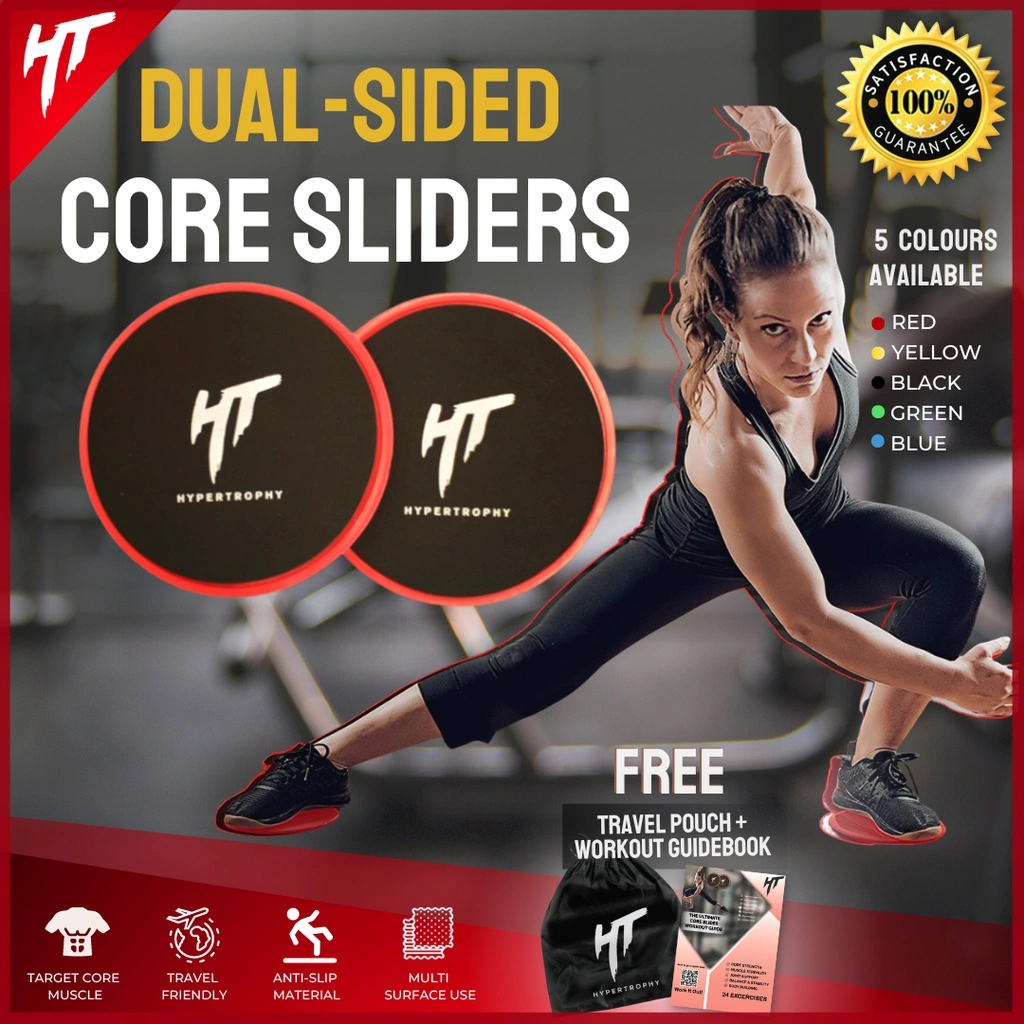 Fitness Power Slider Sliding Disc Gliding Plate Dual Core Exercise Portable Home Workout Gym Yoga
