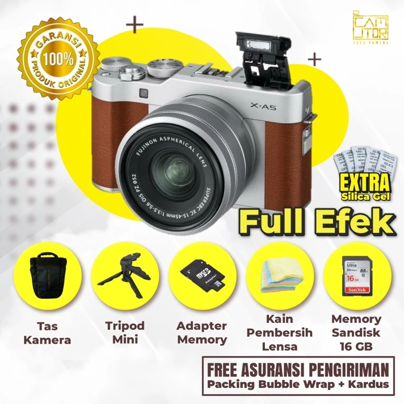 FUJIFILM XA5 XA-5 LENSA 15-45M FULLSET BANYAK BONUSNYA