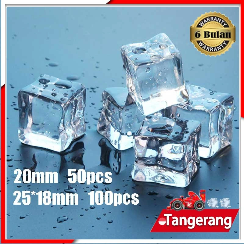50pcs/100pcs Fake Ice Cube Es Batu Palsu Akrilik Food Photography Acrylic Prop Foto 50Pcs Cube/100Pcs Crystal