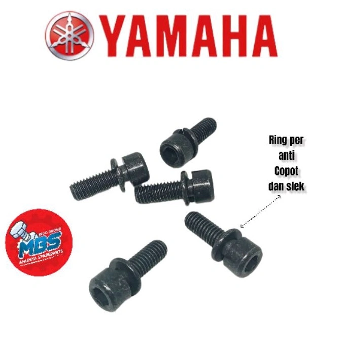 Baut 10 L ANTI COPOT hitam original Blok tutup pompa oli box aki dan airscoop RX king Rxking