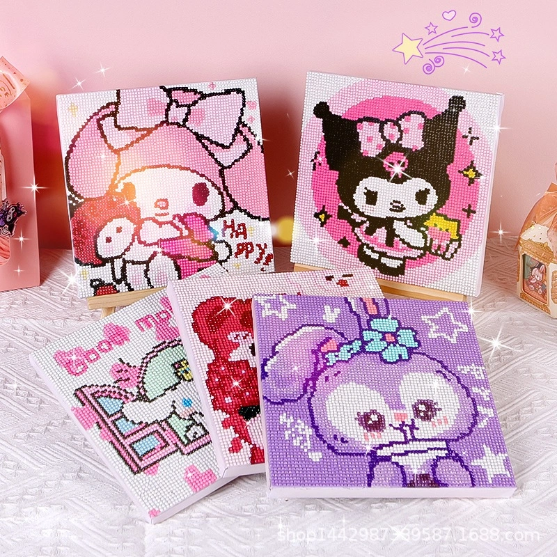 5D Diamond Painting Set DIY Kids Art and Craft Lukisan Kristal Aktivitas Prakarya Mainan Anak Full Drill Mosaic Rhinestones 20 x 20cm Sticker Lukisan Diamond