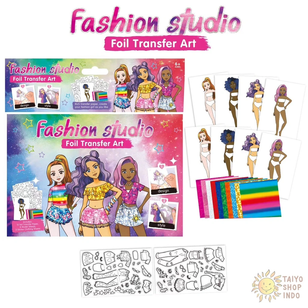 TAIYO Foil Art Fashion Studio DIY Sticker Set Stiker Tempel Activity Mode Pakaian Dekorasi Mainan