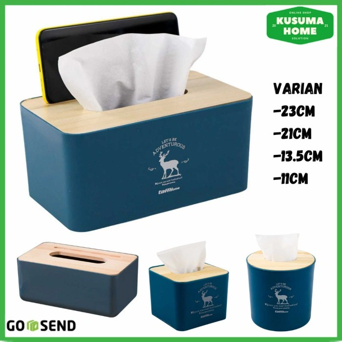 TaffHOME Kotak Tisu Kayu Solid Wooden Tissue Box - ZJ007
