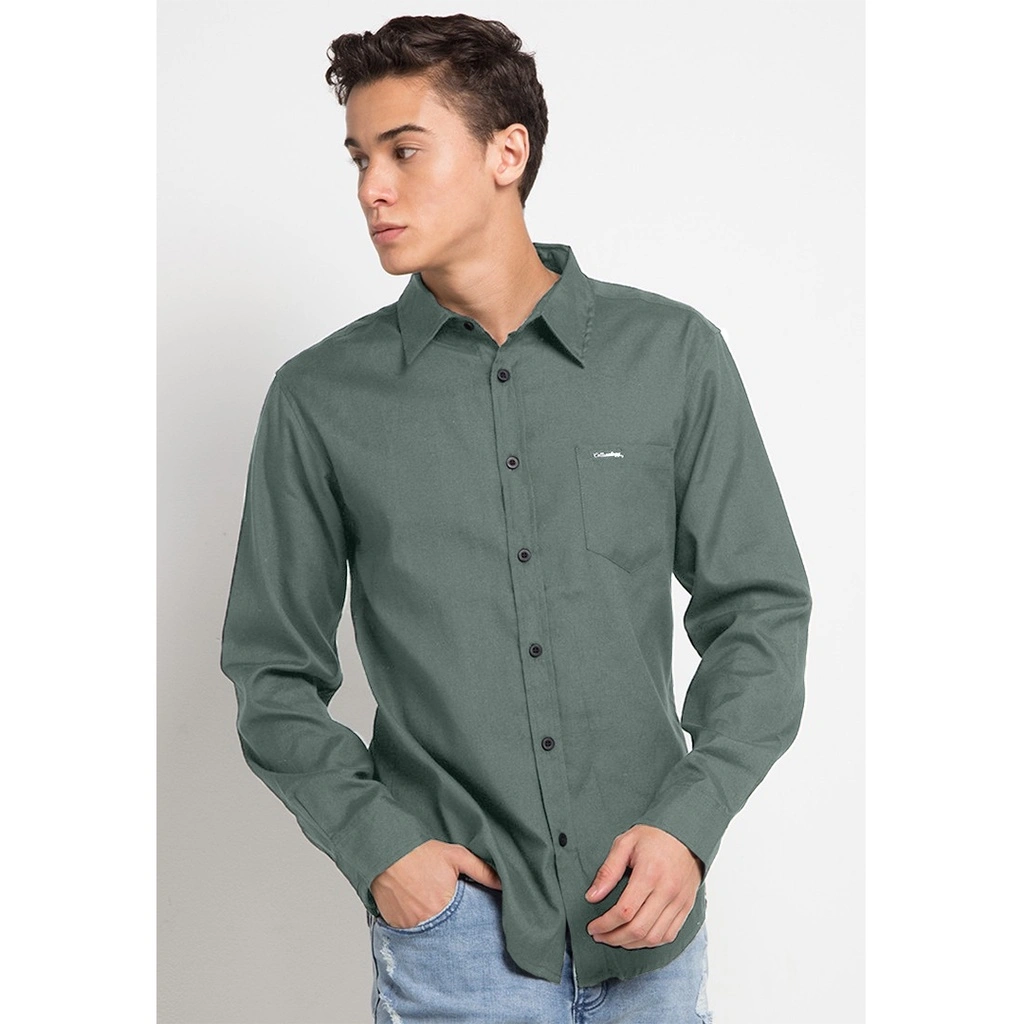 Cottonology kemeja Lengan panjang hella olive