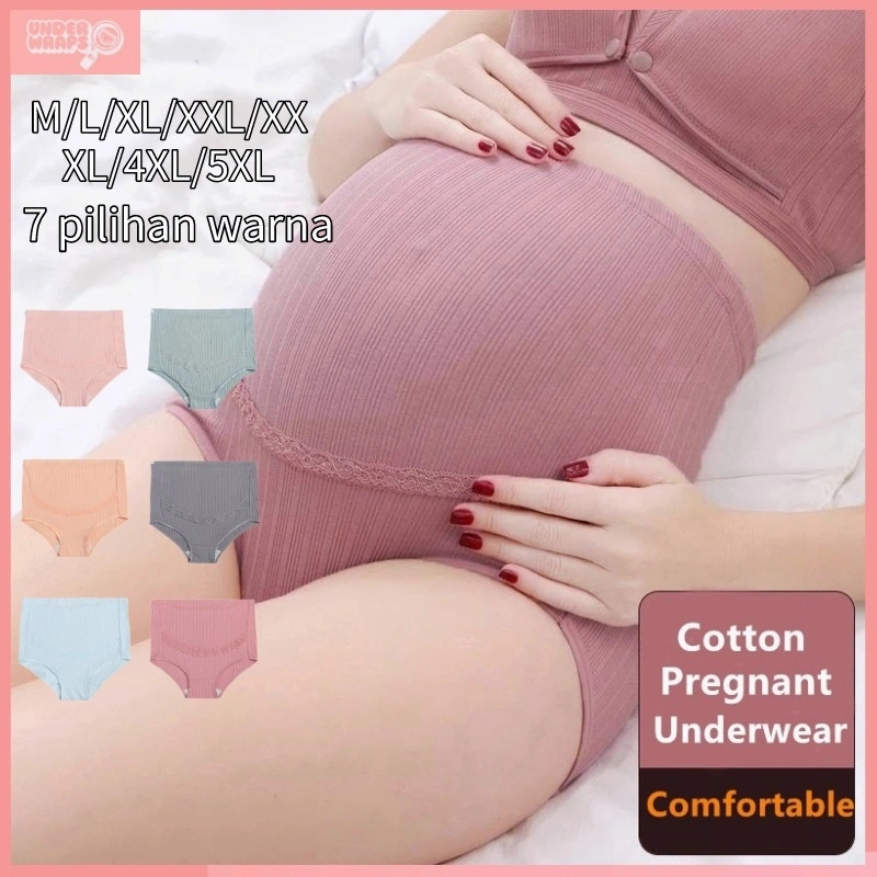 CD Hamil Jumbo Import Maternity High Waist Panty Zamzam837 Celana Dalam Wanita Hamil Celana Dalam Katun Berbentuk U Support Panty