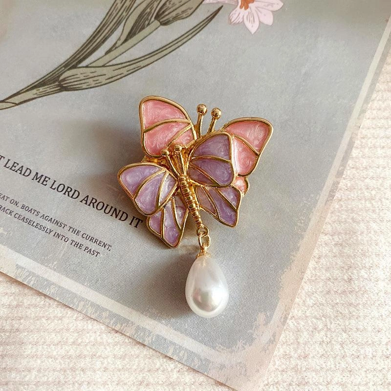 Bros Kupu Kupu Papilio Morpho / Bross Hijab / Brooch Aksesoris Baju / Klip Kerah