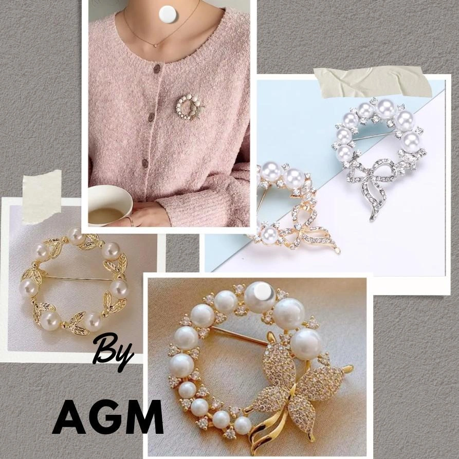 Bros Fjolla / Bross Hijab / Brooch Aksesoris Baju / Klip Kerah Clips
