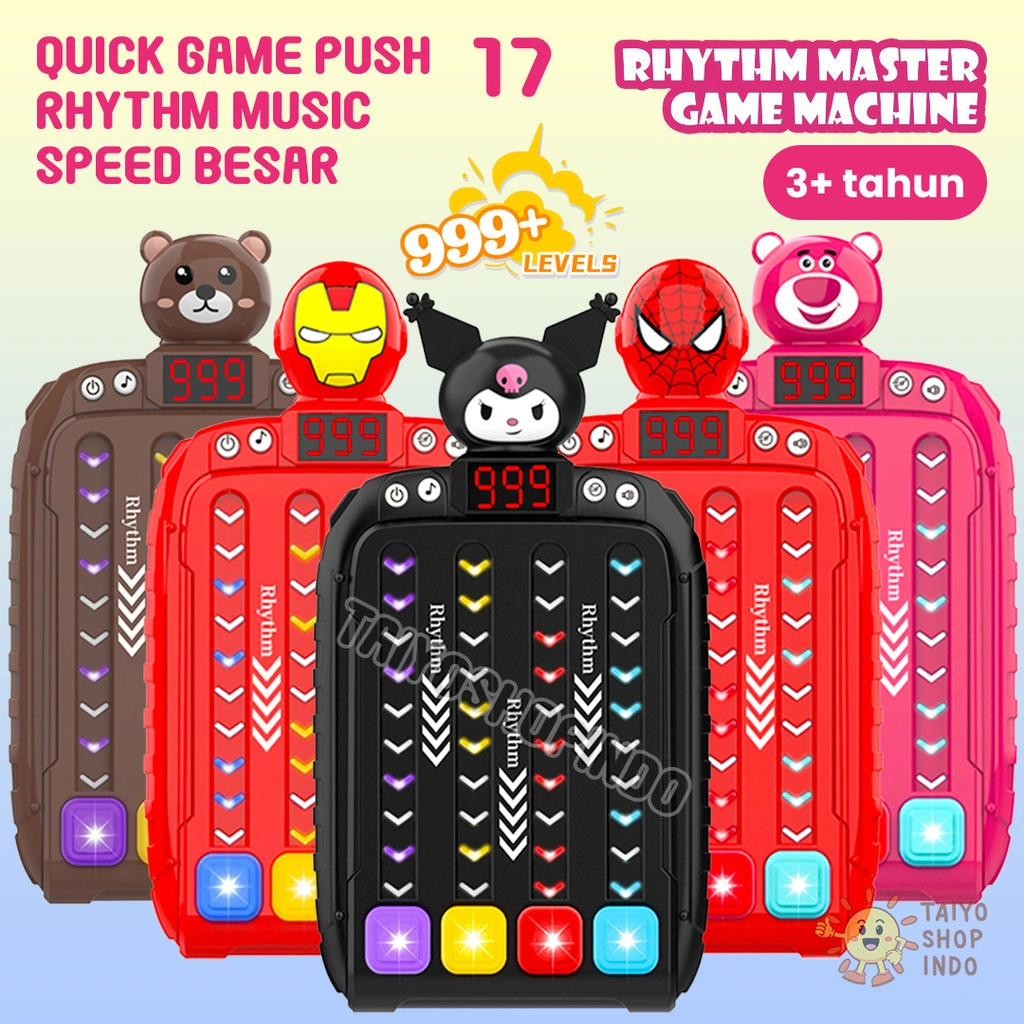TAIYO Quick Push Game Rhythme Rhythm Music Speed Master Pop It Elektronik Karakter LED Mainan Anak