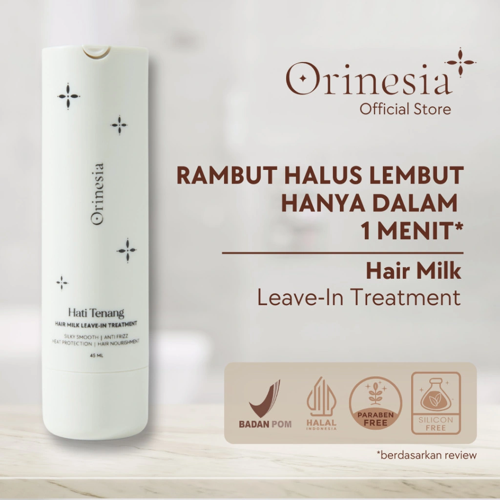Orinesia Hair Milk Leave In Treatment Dry Hair Care Conditioner Tanpa Bilas Smooth Heat Protect45 ML