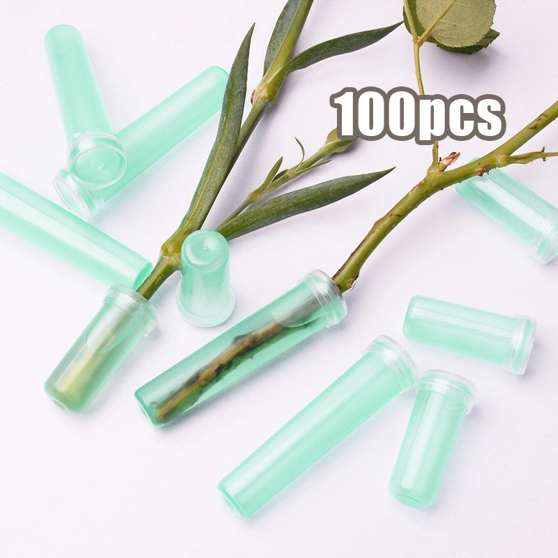 100pcs Flower Water Retainer Tube Bunga Besar Botol Pipa Tabung Kecil Tempat Taruh Air Benih Bibit Florist Buket Bouquet 1.8cm*7cm