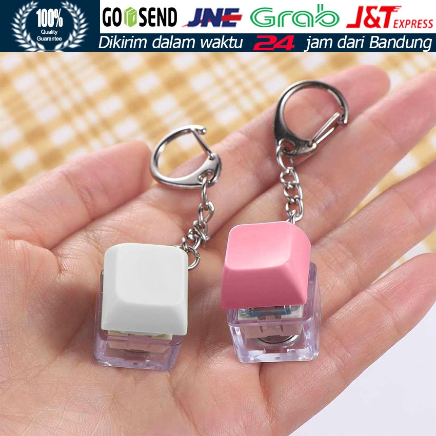 Gantungan Kunci Keyboard Fidget Mini LED RGB Suara Klik / Mainan Anti Stres, Keycap Mekanik Outemu untuk ASMR & Relaksasi / Aksesori Tas Unik