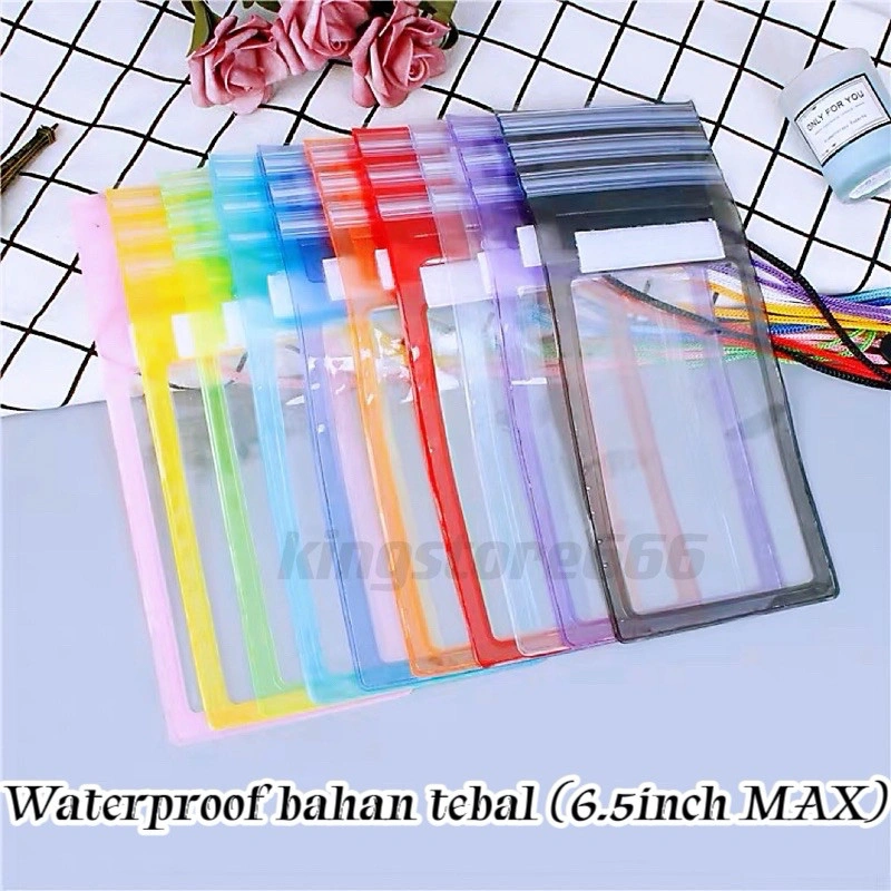 [GROSIR] (DK0327) Waterproof Case HP Anti Air Size XL, Pelindung HP Max 6.5" dengan Triple Anti Water Seal, Tahan Air hingga 2M, Tetap Bisa Foto & Telepon dengan Touchscreen Aktif, Cocok untuk Aktivitas di Air, Lindungi Smartphone dari Air, Debu, & Hujan