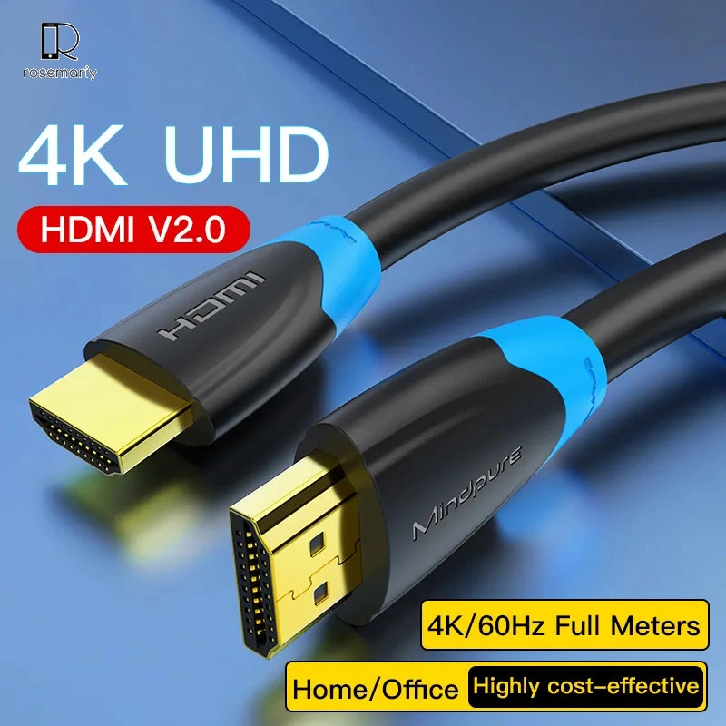 Kabel HDMI 0.5m/1m/1.5m/2m/3m/5m/8m/10m 3D v2.0 4K UHD High Speed Quality - Rose'3C