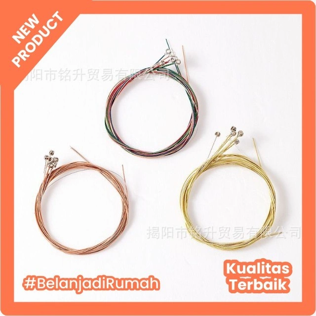 BISA COD Senar Gitar Akustik 1 Set Original/Tali Gitar Akustik Warna Warni Gratis Pick Gitar