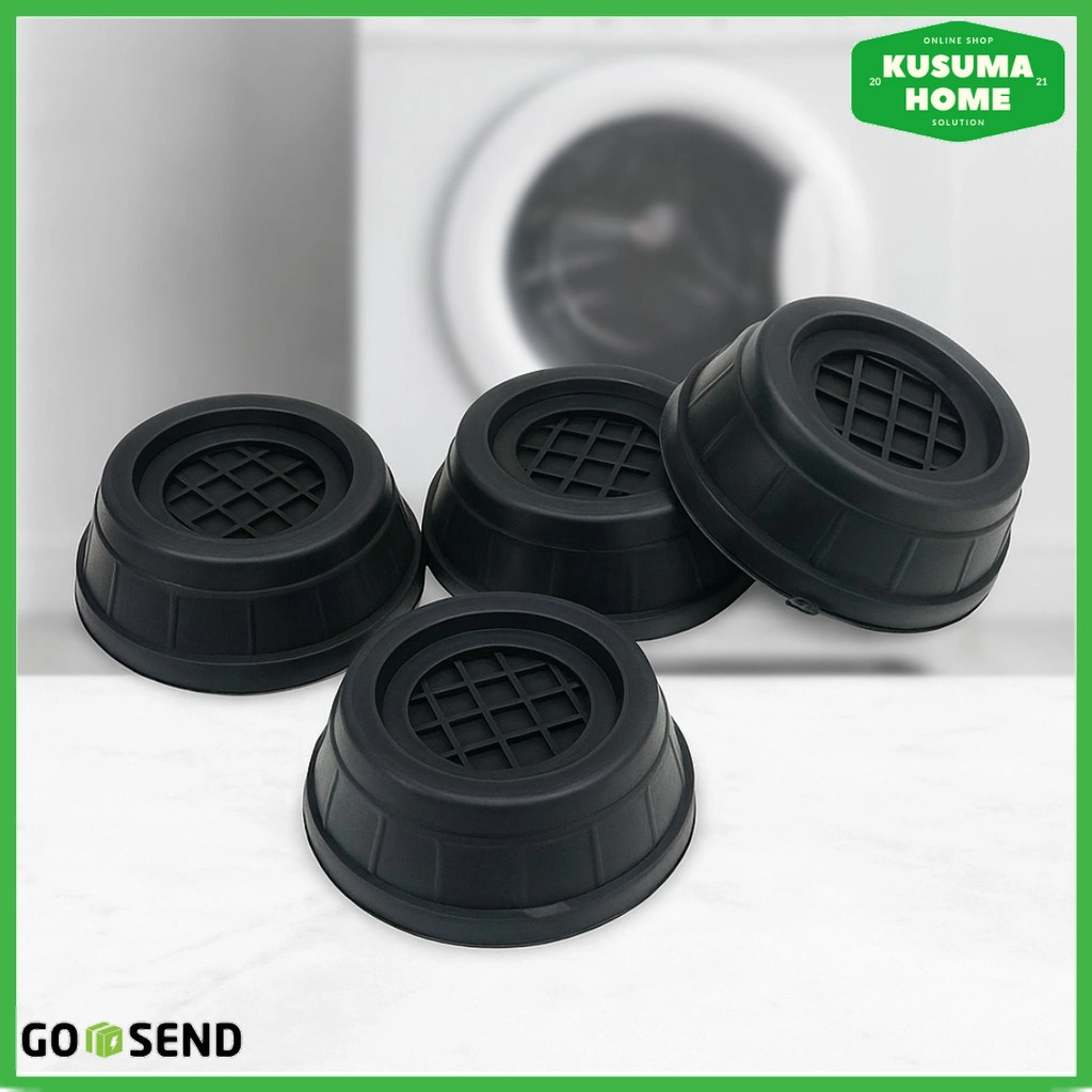 Alas Kaki Mesin Cuci Anti Getar Peredam Suara Bising Bahan Silikon Kuat untuk Lemari Meja Kulkas Sofa Anti Gores Lantai