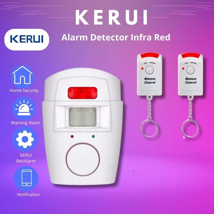KERUI Alarm Sensor Gerak Wireless PIR Motion Sensor Gerakan Alarm anti Maling Detector Remote