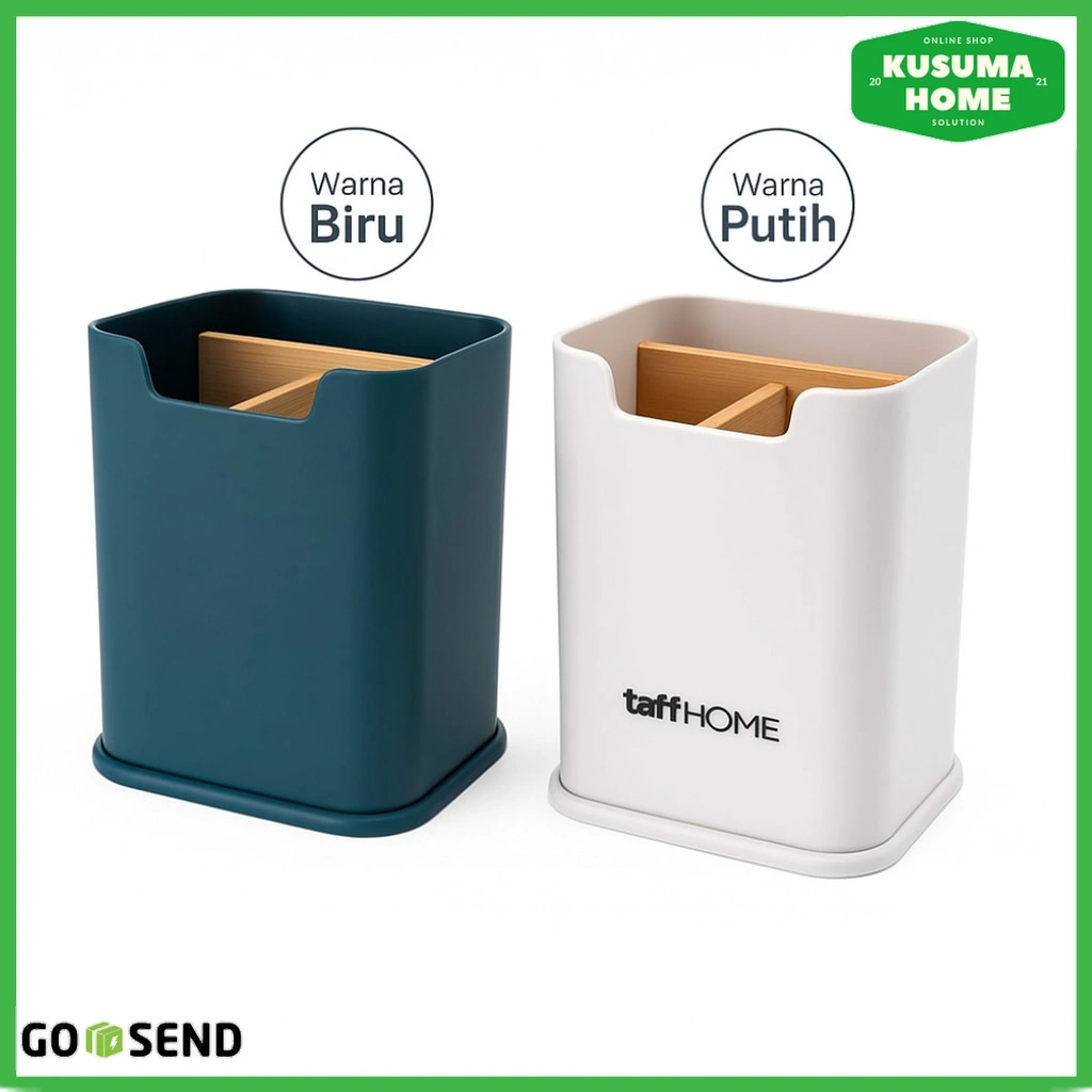 Tempat Penyimpanan Sendok Garpu Sumpit Organizer Dapur Anti Air Sekat Bambu Rak Alat Makan Tahan Lama Minimalis