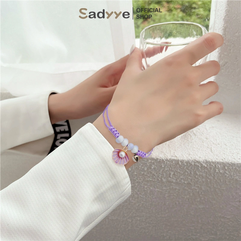 Sadyye  Hadiah Aksesori Sahabat Terbaik untuk Siswa Perempuan Gelang Kerang Bintang Laut Kartun Lucu  Gelang Tenun