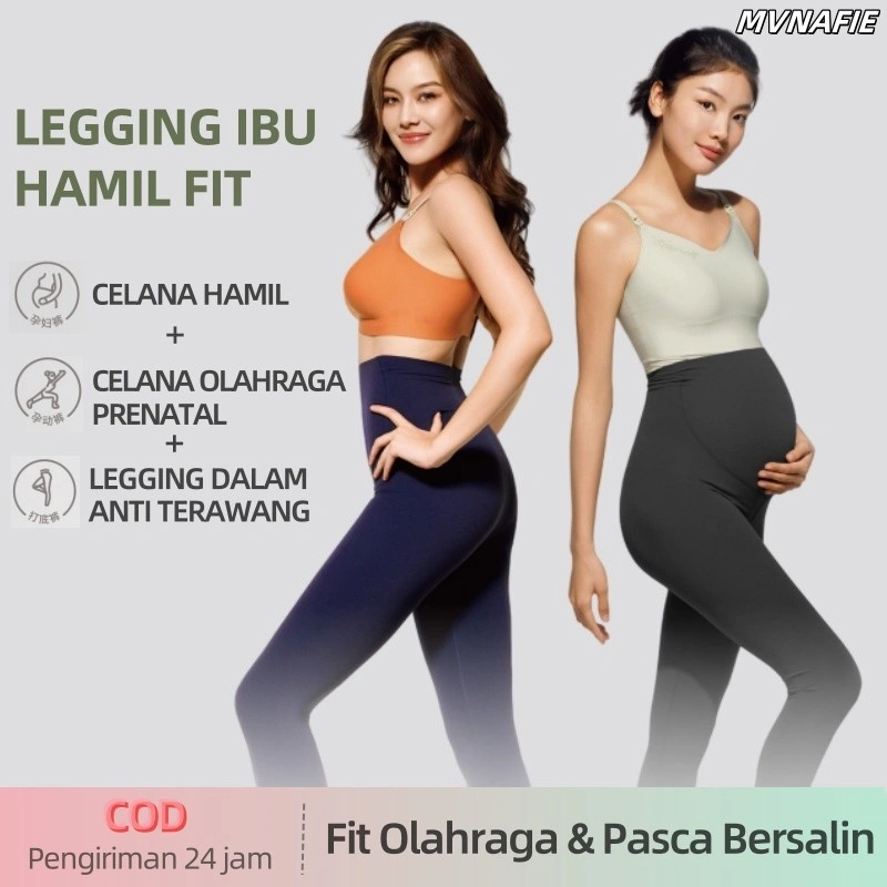 2PCS Legging Hamil Lyocrll Celana Legging Hamil Premium Maternity 2in1 Penopang Perut & Angkat Pantat Elastis tinggi    3015