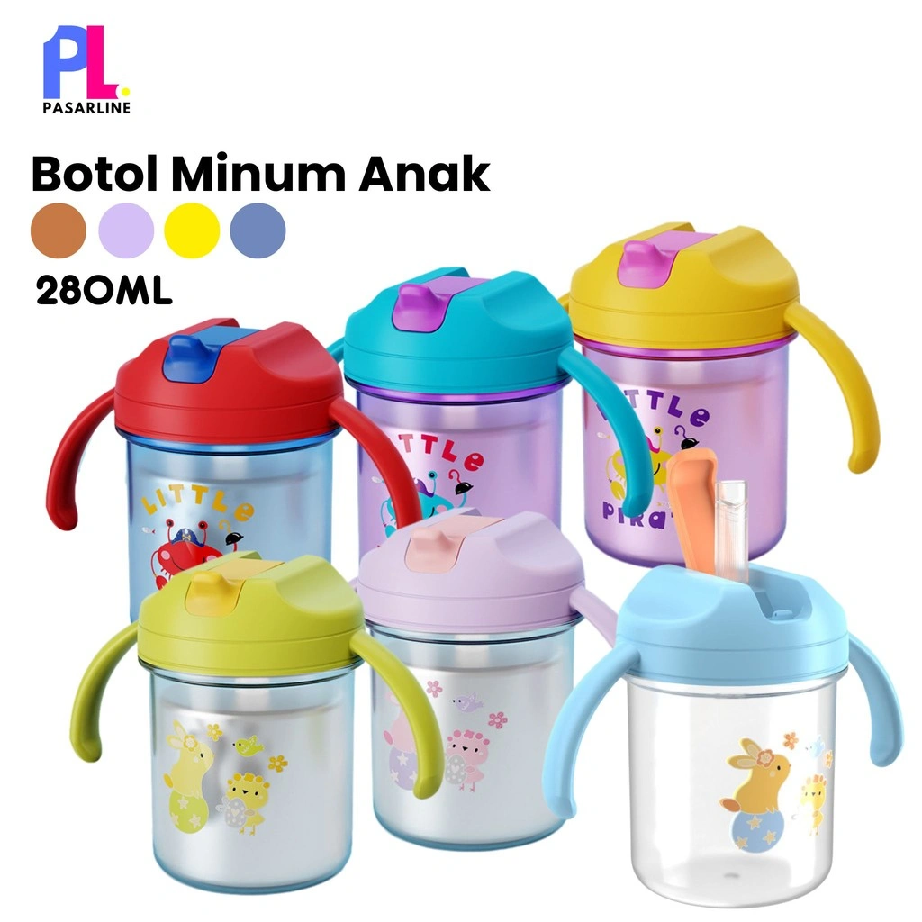 Pasarline Botol Minum Air Anak 280ML Training Cup Gelas Bayi Minum Anak Anti Tumpah