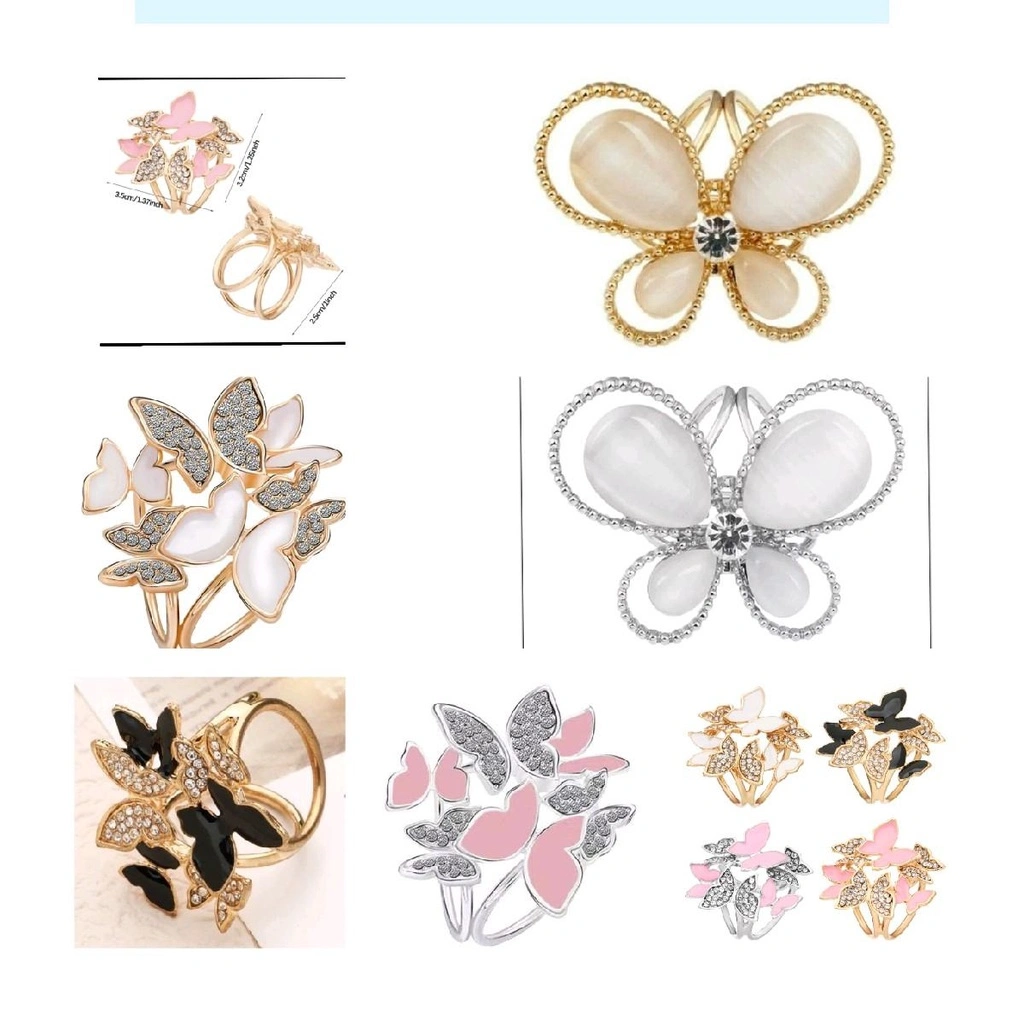 Bros Cincin 3 Ring Kupu-Kupu / Bross Hijab / Three Ring Butterfly Brooch Clips