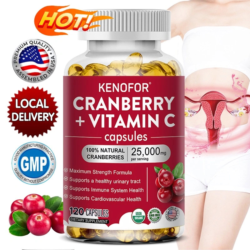 Cranberry 25,000 Mg with Vitamin C, Urinary Health and Immune Support, Supports Cardiovascular Health Cranberry Concentrate, 120 Capsules